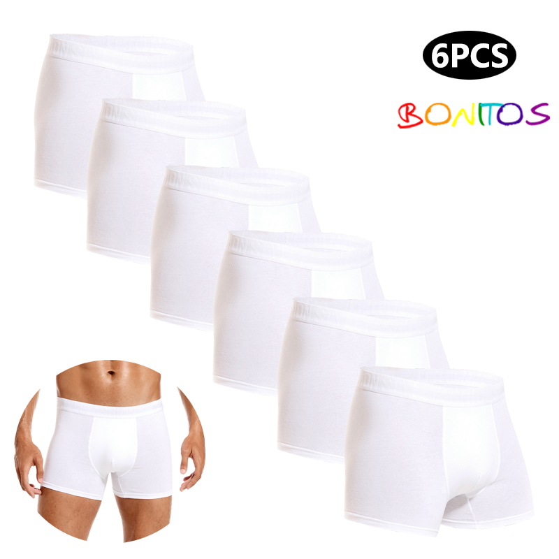 Boxer Shorts Modal - 6pcs 화이트 남자 팬티 코 튼