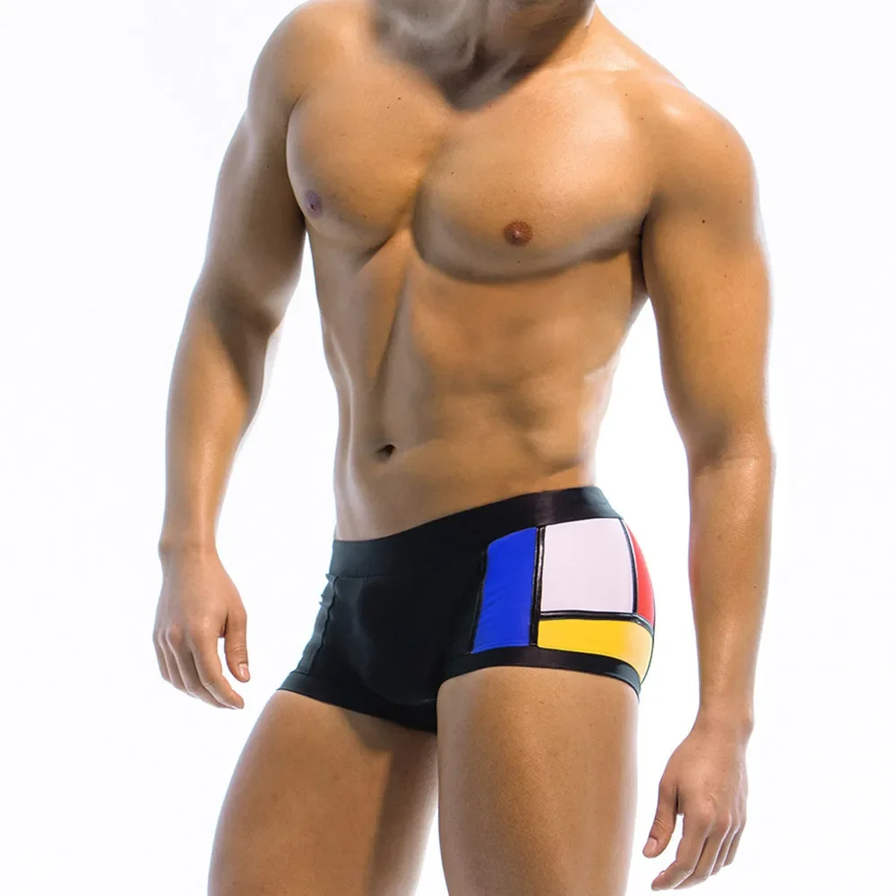 Boxer Shorts Modal - 남성용 컬러 블록 수영 브리프 복서